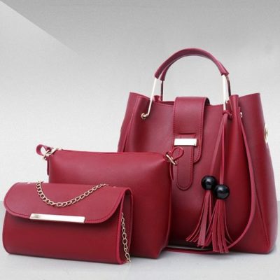 Fashion 3 In 1 Women Bag Leather Handbag Large-capacity Multi-capacity Combination Set