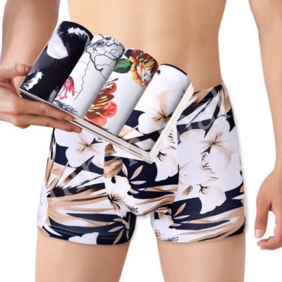 Fashion 4PCS Men’s Ice Silk Panties Modal Breathable Boxer Shorts