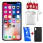 Apple iPhone X - 64GB HDD - 3GB RAM - Space Gray + Free AirPods + Cover + Protector