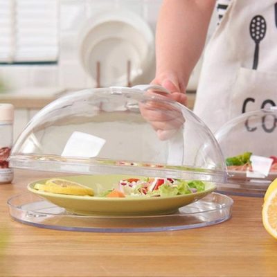 1pc Multifunctional Microwave Food Cover Lid Transparent With Tray