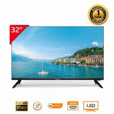 Mooved 32″ HD LED Digital Satellite Color TV – HDMI – VGA – USB – With Over Voltage Protection + Free Wall Hanger – Black