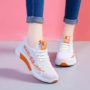 Fashion Lace Up Sneakers - Orange/White