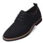 Fashion Leather Suede Oxford Shoes - Black
