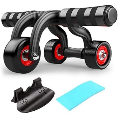 3 Wheel Rebound Ab Roller for Abdominal Exercise – Black/Red